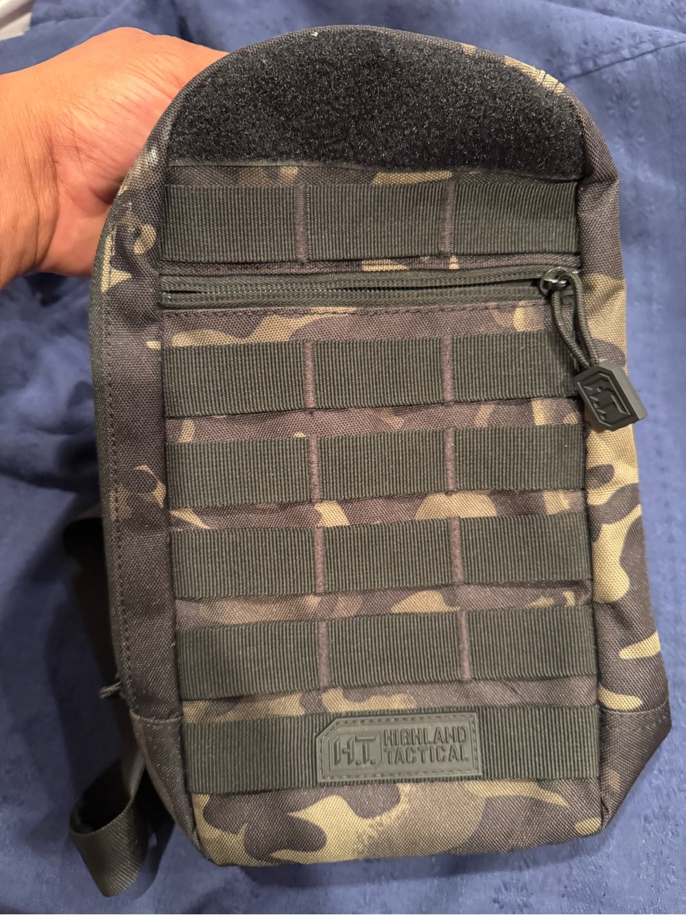 Highland Tactical Camo MOLLE Belt Pouch - Black/Olive